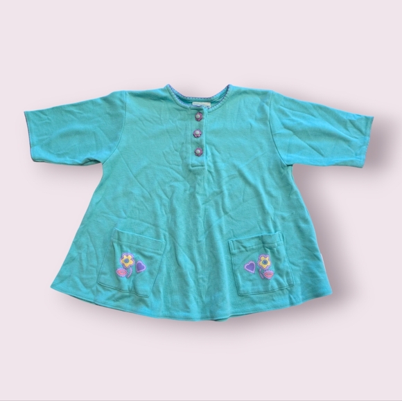 Vintage Sprockets 3T Turquoise Tunic with Floral Details - Picture 1 of 4